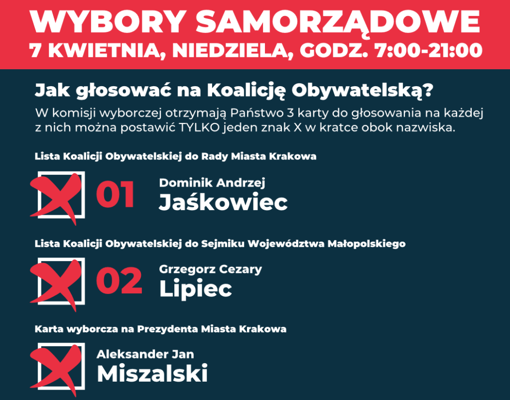 Jak głosować na Koalicję Obywatelską w Krakowie